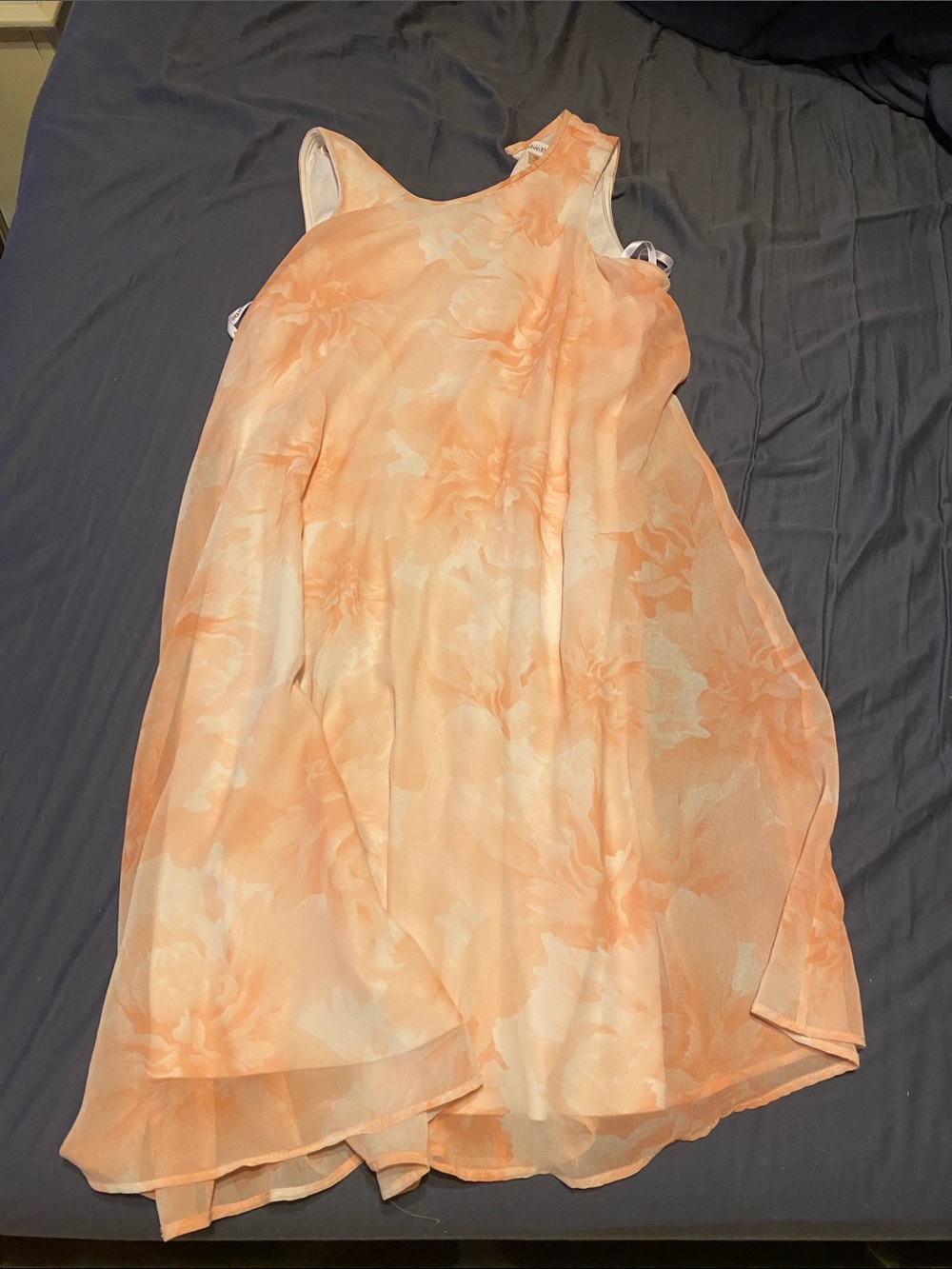 Calvin Klein Peach Floral A-Line Dress